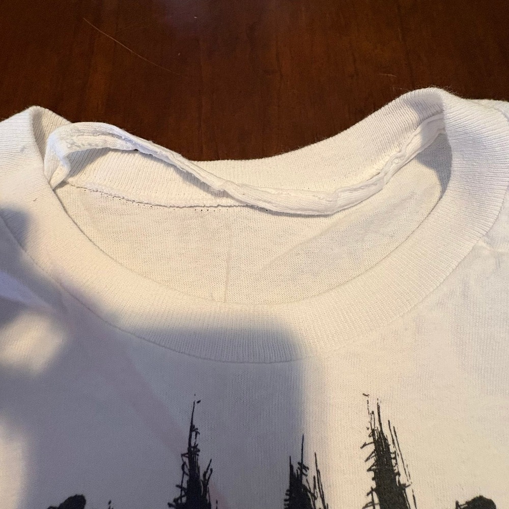 In Flames Graphic Band T-Shirt | White Distressed Art Tee | Adult Medium - Picture 2 of 4